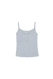 Sheen Button Rib Tank Top