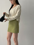 Nubuck Suede Mini Skirt