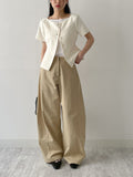 Twill Glass Boat Neck Jacket