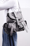 Diora Leather Two Pocket Backpack