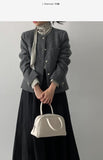 Musk No-Collared Tweed Jacket