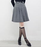 Jay Pleated Midi Skirt (Belt Set)