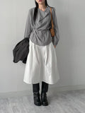 Cowl Belted Loose-Fit Blouse