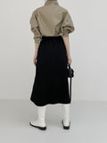 Anne pleated long skirt