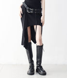 Er unbalanced shirring string skirt