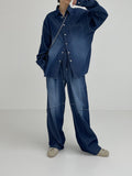 [Long sleeve ver.] Snap washing overfit denim shirt