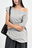 Off-shoulder boxy T-shirt