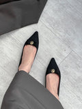 Bold Ribbon Stiletto Flat Shoes