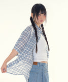 Fray check short sleeve shirt