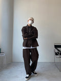 Pleat Pure Brown Denim