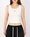 [MADE] W Chest Logo Crop Sleeveless