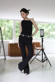 Washing Denim Eyelet Belt