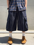 Non-fade Big Cargo Bermuda Denim