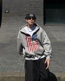 Crop Stars and Stripes Hood Zip-Up