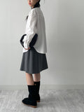 Striped A-line midi skirt