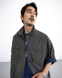 Check Zip-Up Half Shirt