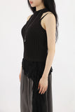 Half-high neck knit halter top