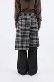 Chess check wrap skirt