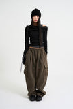 Double stitch cargo banding pants