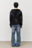 Tank Fading Waffled Zip Hoodie