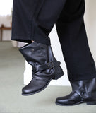 Shirring Fit Middle Boots