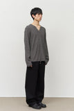 Neck Stud Striped Longsleeve