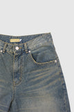 Sylva dart washed denim pants