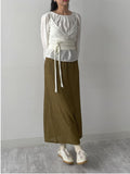 [Fall ver.] Tuba Wrinkle Banding Long Skirt