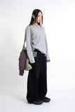 Waffle Henley neck long sleeve