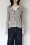 Leaf Collar Knit Cardigan