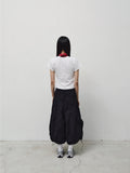 (W) DSMT METAL LOGO CROP TOP