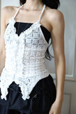 Vacation Ruffle Halter Sleeveless