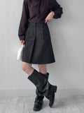 Road Pintuck A-Line Midi Skirt