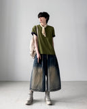 Enta Double Knee Bermuda Denim