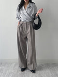 Quarter Two-Way Wrap Long Blouse