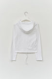 (W) Rim Eyelet Hooded Top