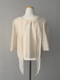 Ray Balloon Tie Half Blouse
