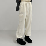 [unisex] Brushed cargo wide training pants