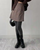 Tartan Check A-Line Midi Skirt (2C)