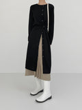 [Long sleeve ver.] Ribbed unbalance wrap one piece
