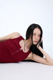 PRTN)Ribbed Lip Button Tank Top
