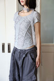 Flower Scarf Shirring Tee