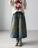 Grease Damage Bermuda Denim