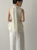 [Strap SET] Dite Chiffon Halter Neck Sleeveless Blouse
