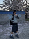 Wave Incision Color Matching Windbreaker