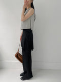 [Nylon ver.] Two-button sleeveless blouse