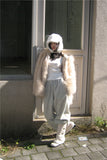 Padding reversible) hood fur jacket