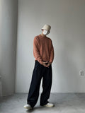 Two-Tuck Raw Wide Denim
