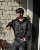 Lettering Crop Hood Zip-Up