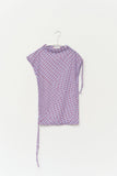(W) Lisky Checked Shirring Top